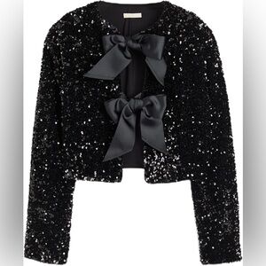 HYLLGUD (Amazon) Tie-Front Sequin Top